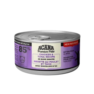 Acana – Pâté premium poulet et thon avec bouillon d'os pour chaton - 155g