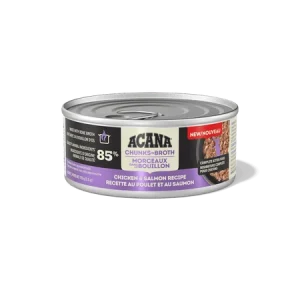 Acana – Morceaux de poulet et saumon avec bouillon d'os pour chaton - 155g